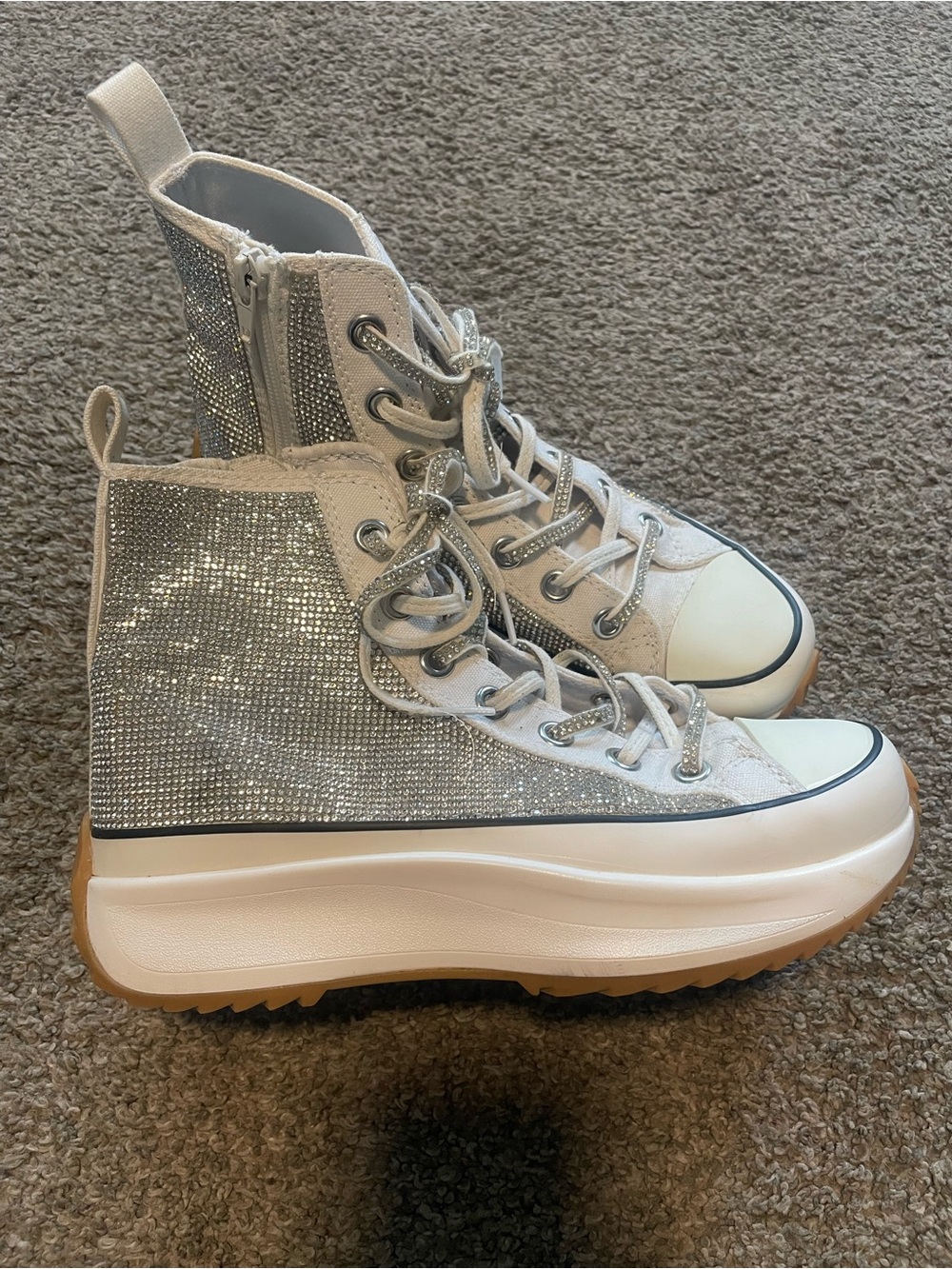 Steve Madden rhinestone diamond converse style shoes